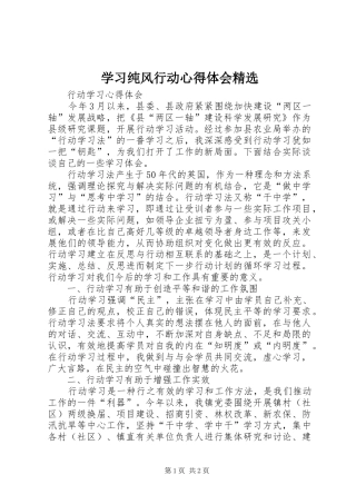 学习纯风行动心得体会精选