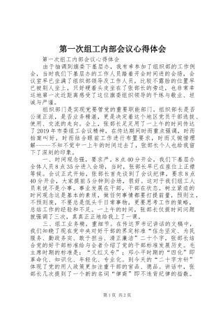 第一次组工内部会议心得体会