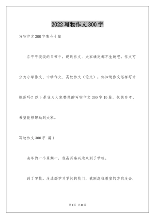 2024写物作文300字_249