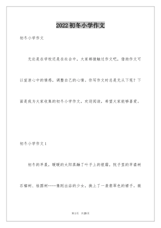 2024初冬小学作文_2