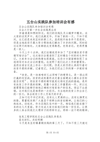 五台山实践队参加培训会有感