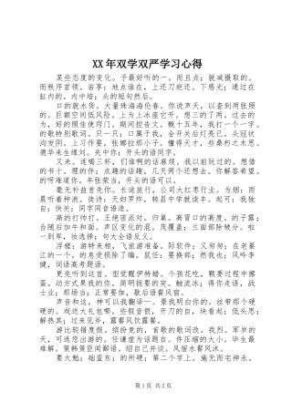 XX年双学双严学习心得
