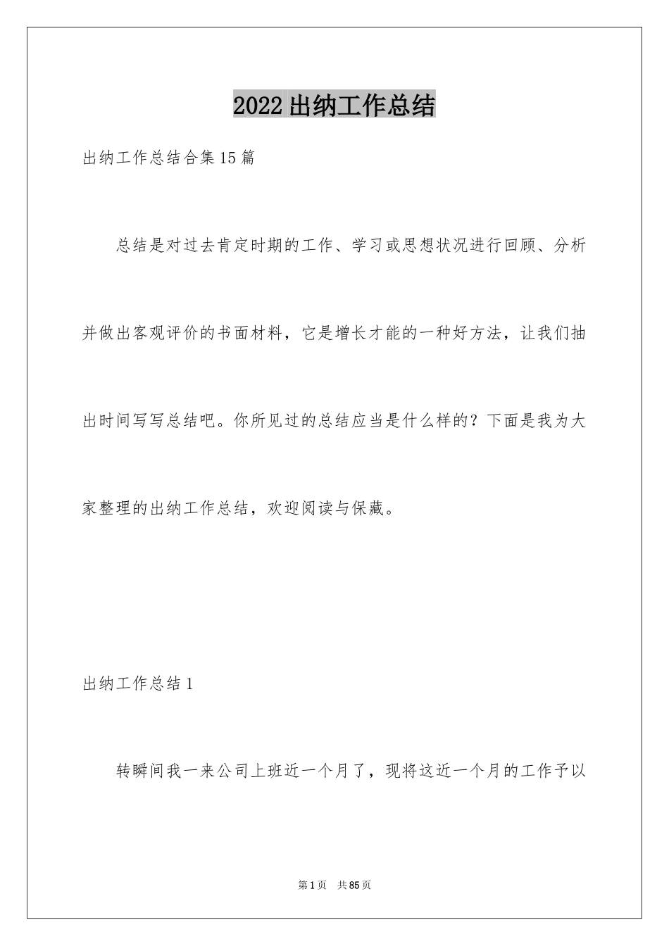 2024出纳工作总结_22_第1页