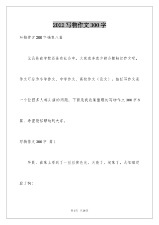 2024写物作文300字_172