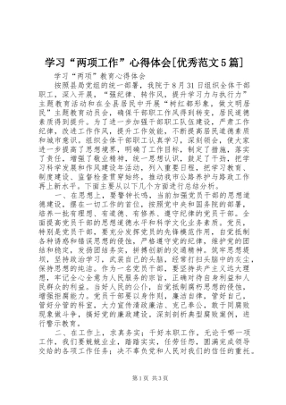 学习“两项工作”心得体会[优秀范文5篇]