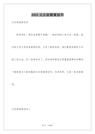 2024元旦促销策划书_1