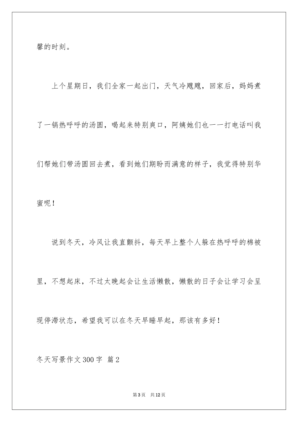 2024冬天写景作文300字_1_第3页