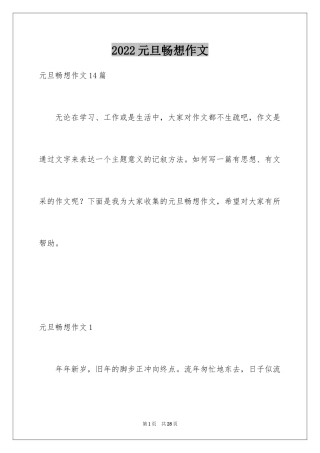 2024元旦畅想作文