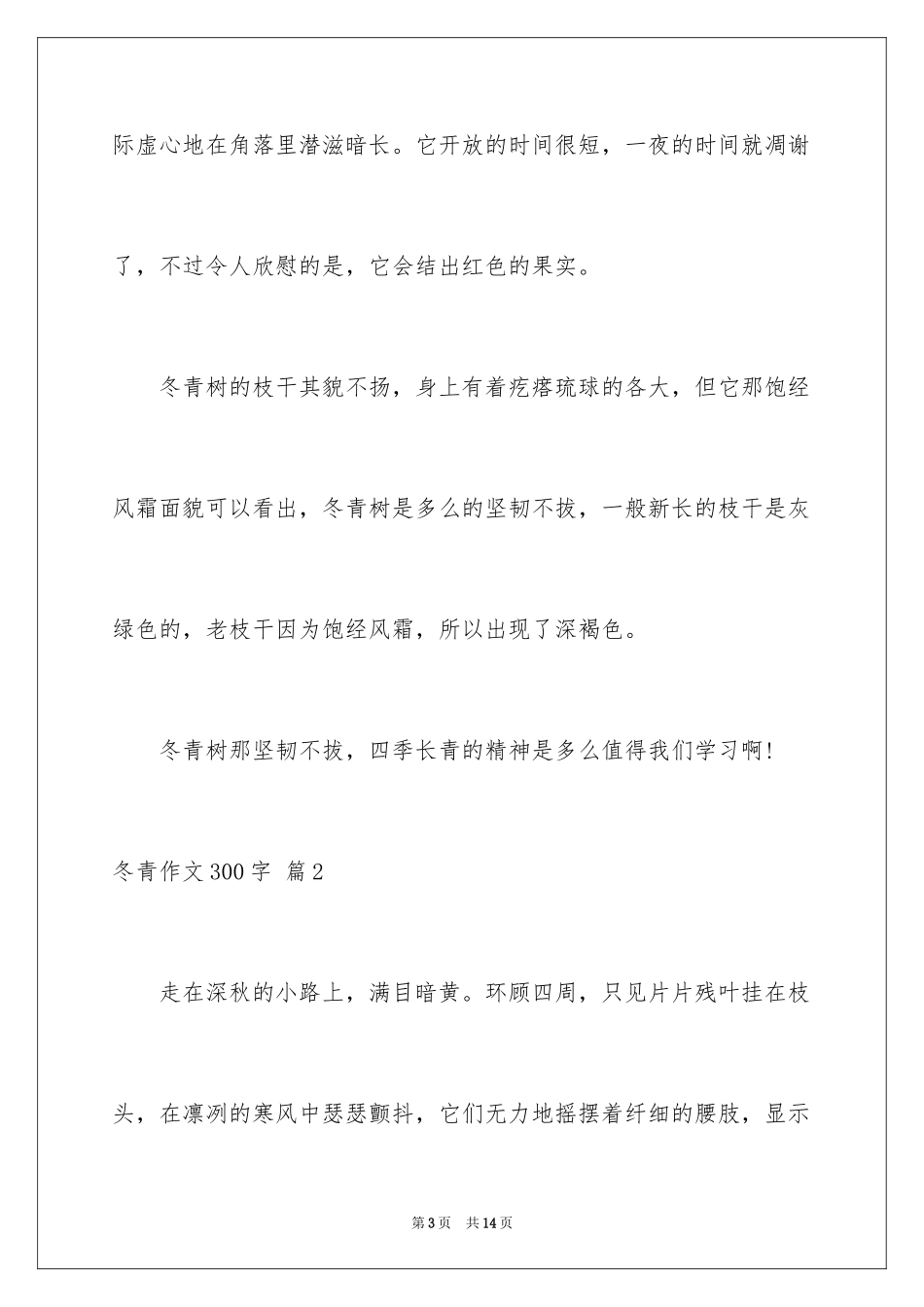2024冬青作文300字_12_第3页