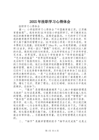 20XX年挂职学习心得体会 (4)