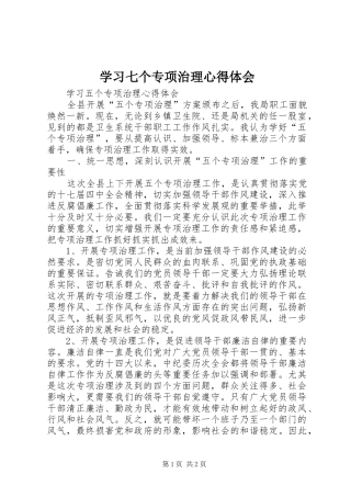 学习七个专项治理心得体会