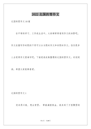 2024北国的雪作文_1