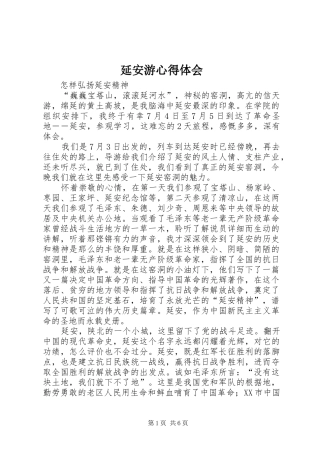 延安游心得体会