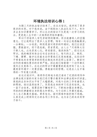 环境执法培训心得1_2