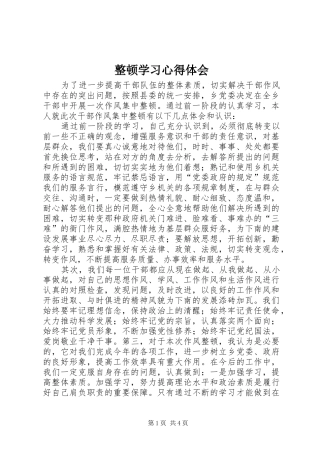 整顿学习心得体会