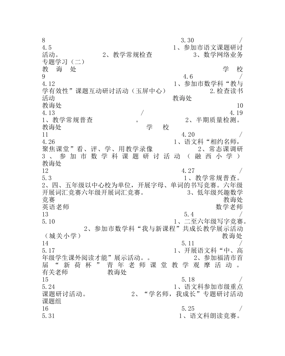 教导处范文小学教研工作计划(年第二学期) _第3页