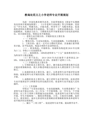 教导处范文小学教师专业发展规划 