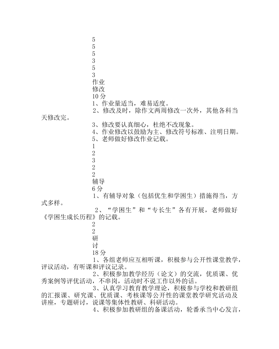 教导处范文小学教学常规工作评价方案 _第2页