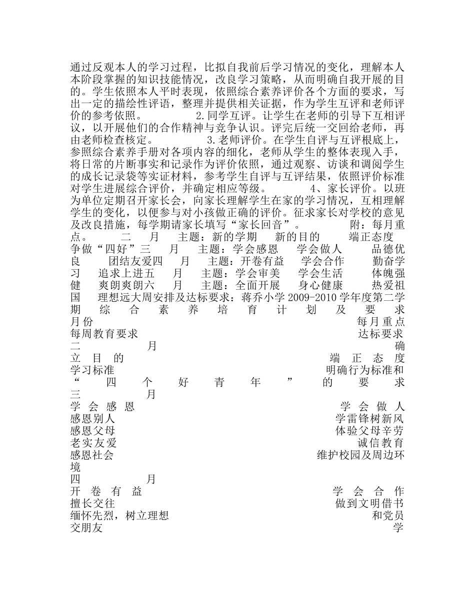 教导处范文小学学生综合素质评价实施方案 _第2页