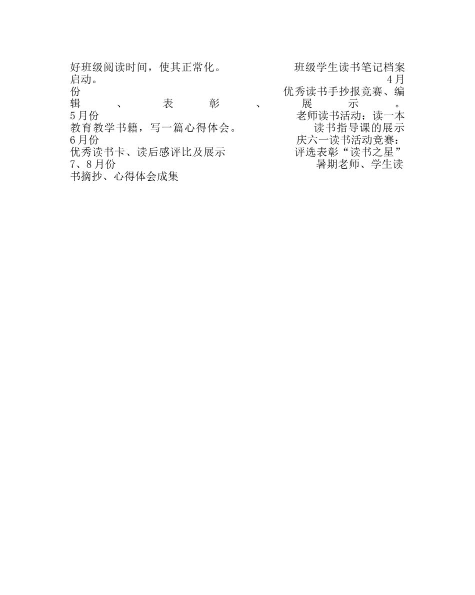 教导处范文小学 “养心阅读”读书活动计划  （2009-2010第二学期） _第2页