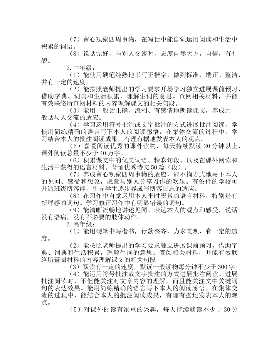 教导处范文学生学习习惯培养实施方案 _第3页