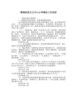 教导处范文中心小学课改工作总结 