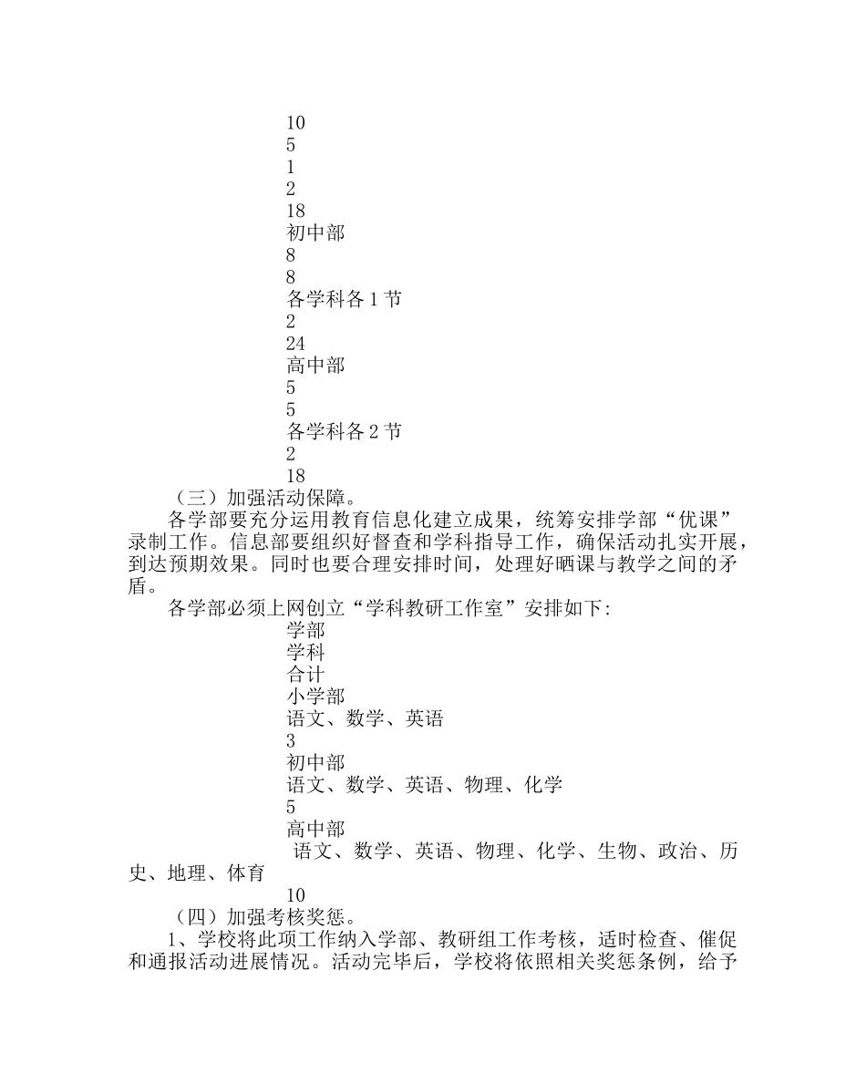 教导处范文一师一优课，一课一名师活动方案 _第3页