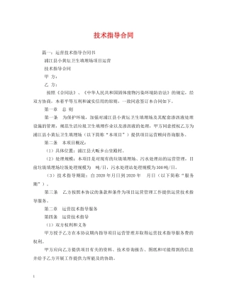 技术指导合同 