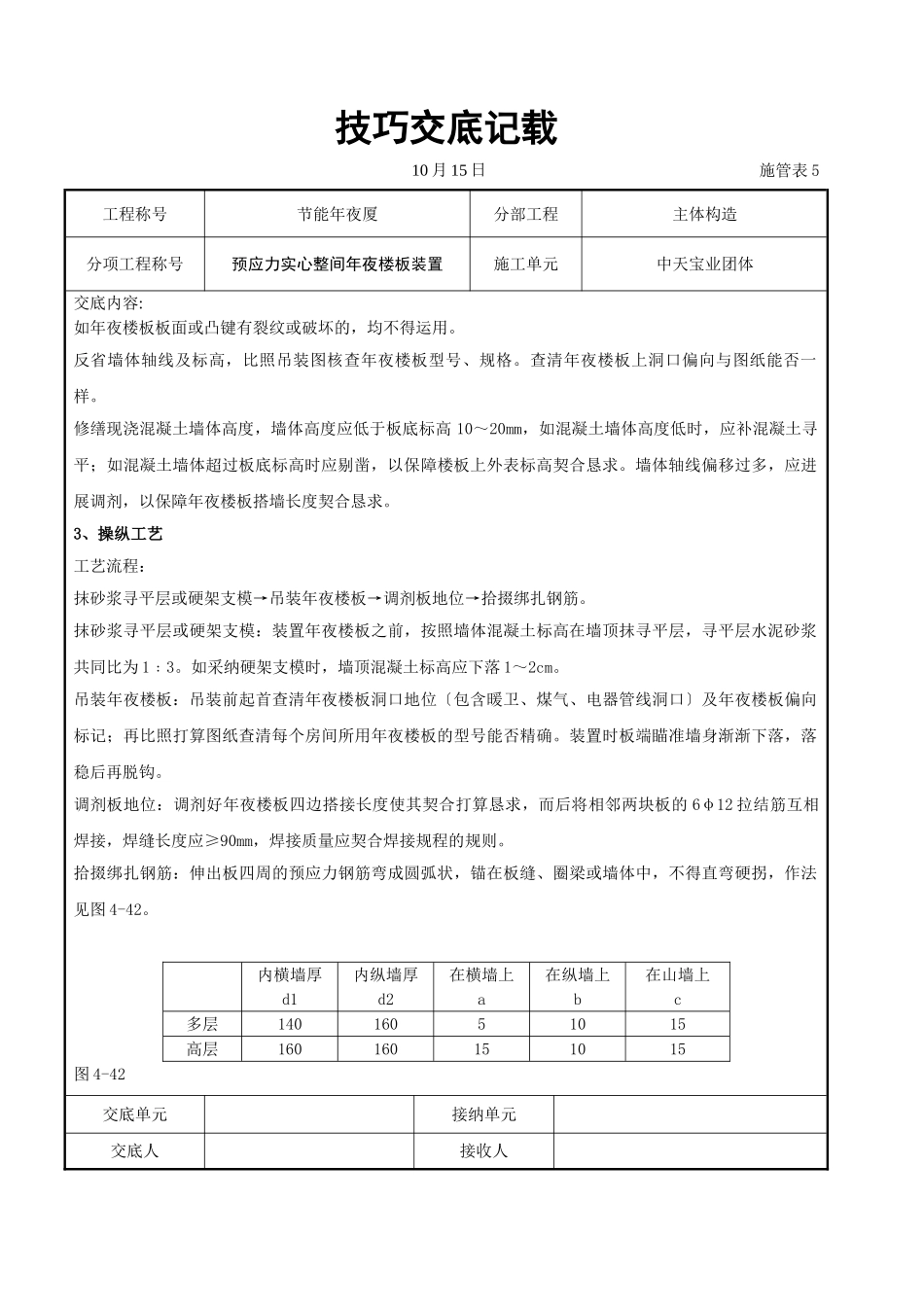 建筑行业预应力实心整间大楼板安装交底记录 _第2页