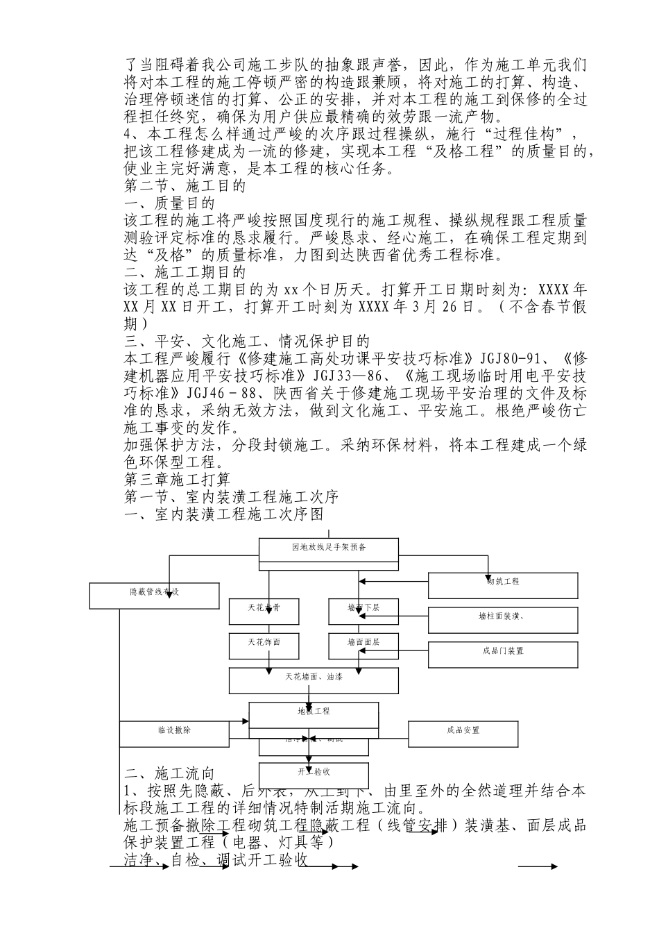 建筑行业西安市某办公搂旧楼改造装饰工程施工组织设计 _第3页