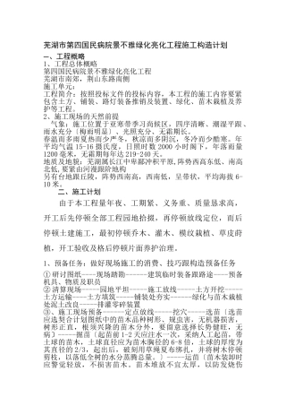 建筑行业芜湖市第四人民医院景观绿化亮化工程 