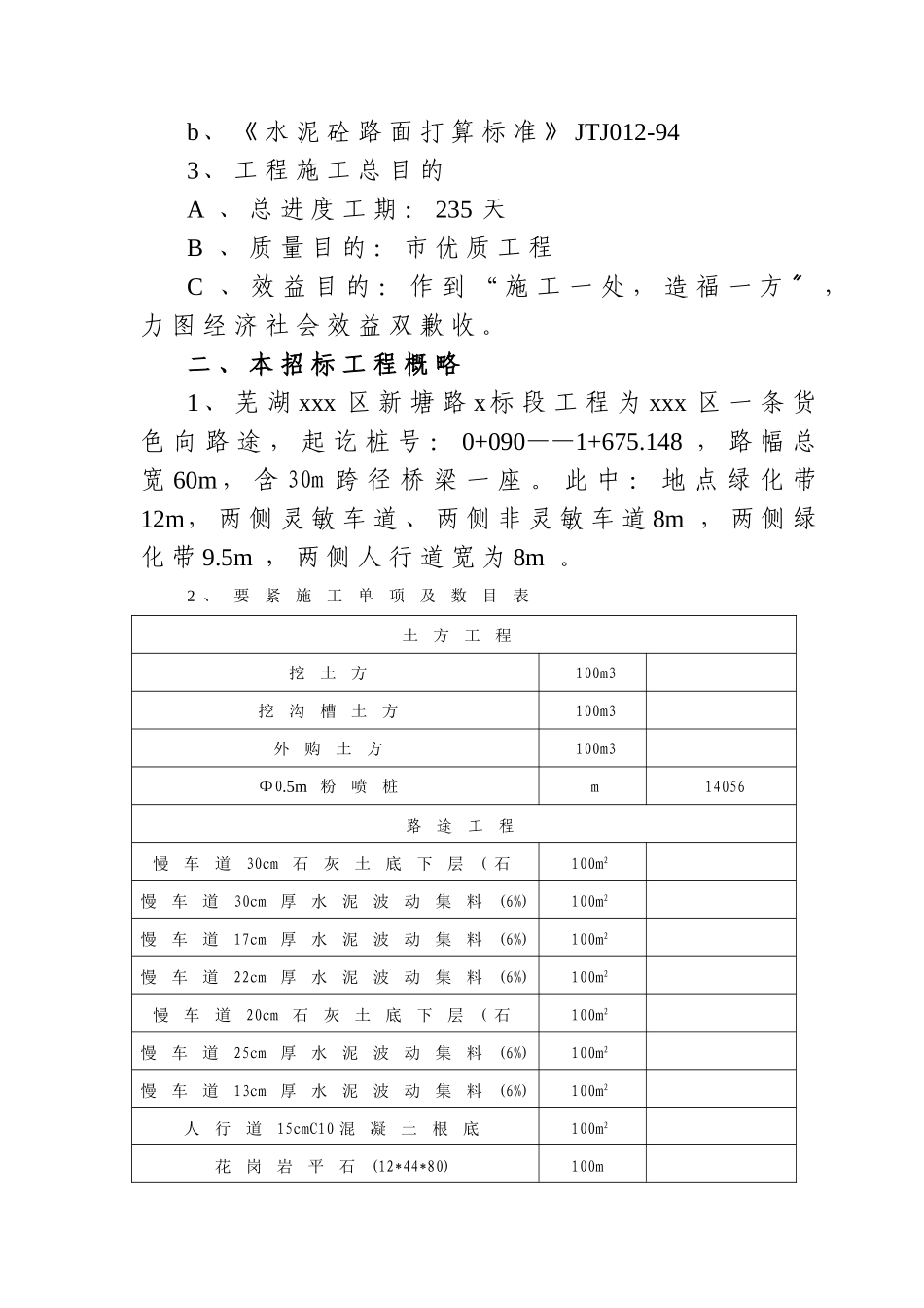 建筑行业芜湖市某市政道路(投标)施工组织设计 _第3页