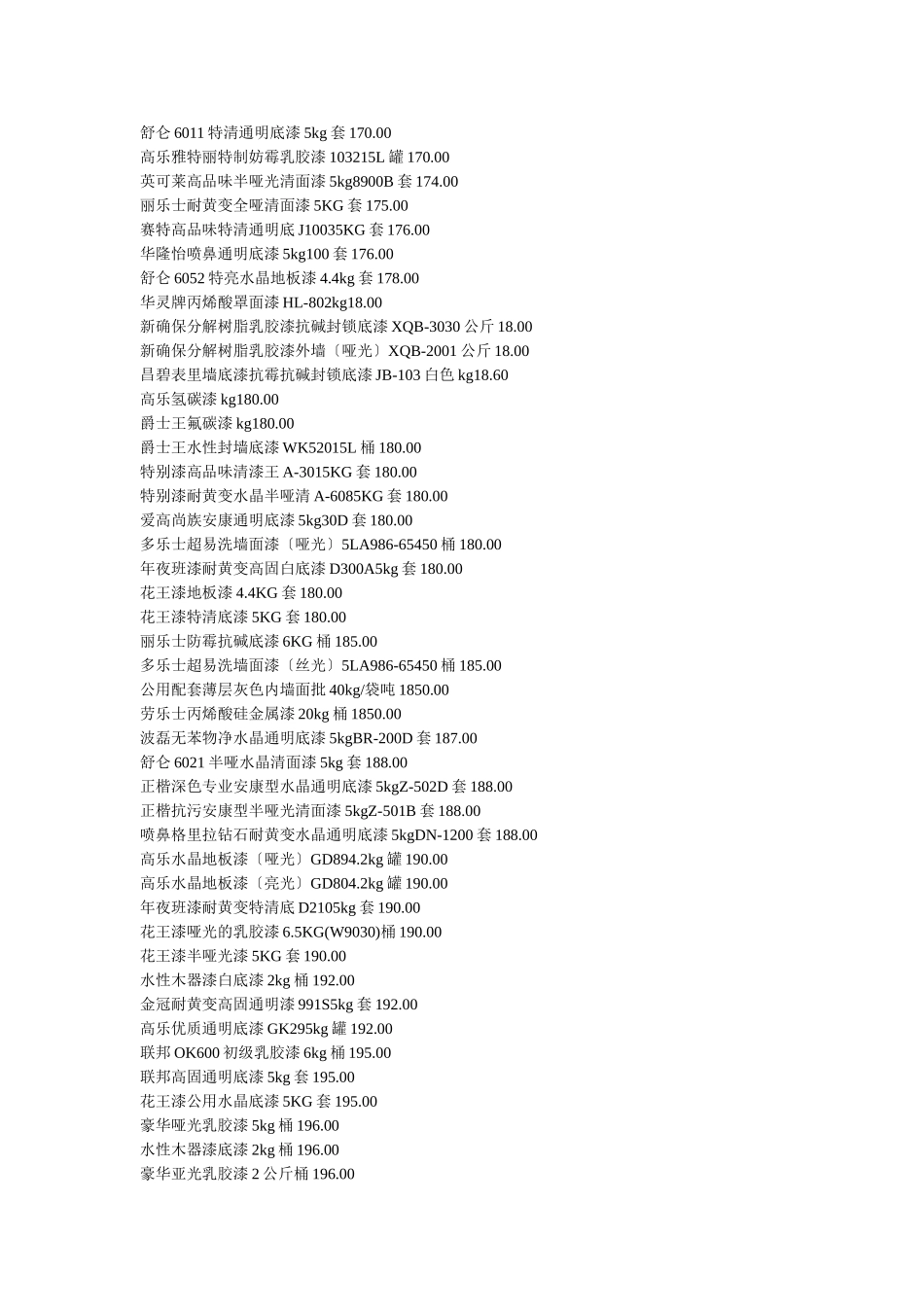 建筑行业油漆报价 _第2页
