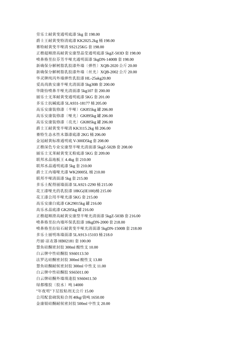 建筑行业油漆报价 _第3页