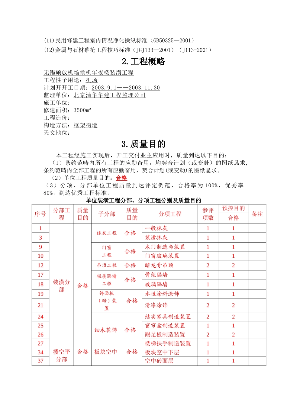 建筑行业无锡硕放机场侯机大楼装饰工程组织设计方案 _第3页