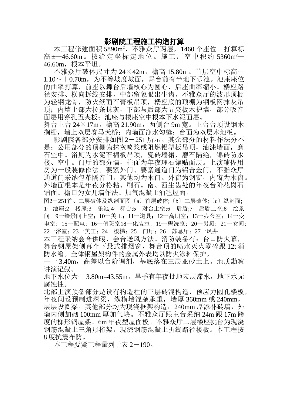 建筑行业影剧院工程施工组织设计 _第1页