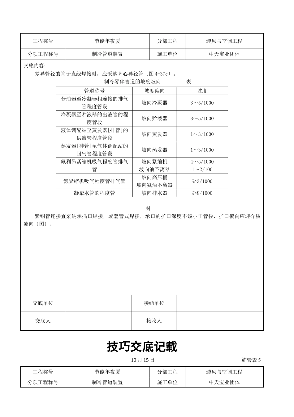 建筑行业制冷管道安装施工交底记录 _第3页