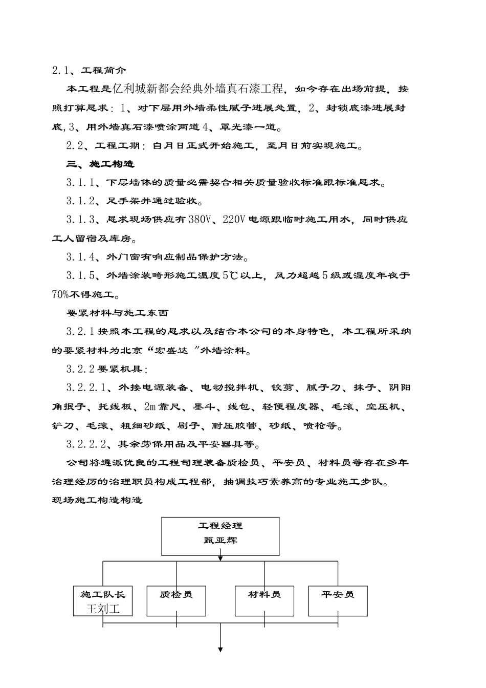 建筑行业亿利城新城市经典外墙真石漆工程施工方案 _第2页