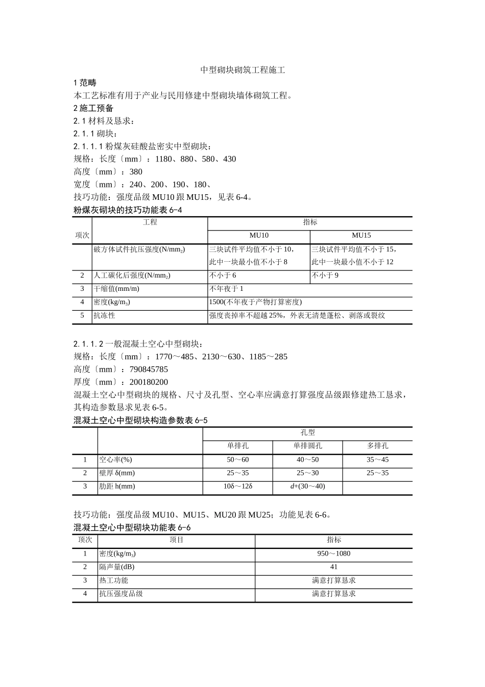 建筑行业中型砌块砌筑工程施工工艺 _第1页