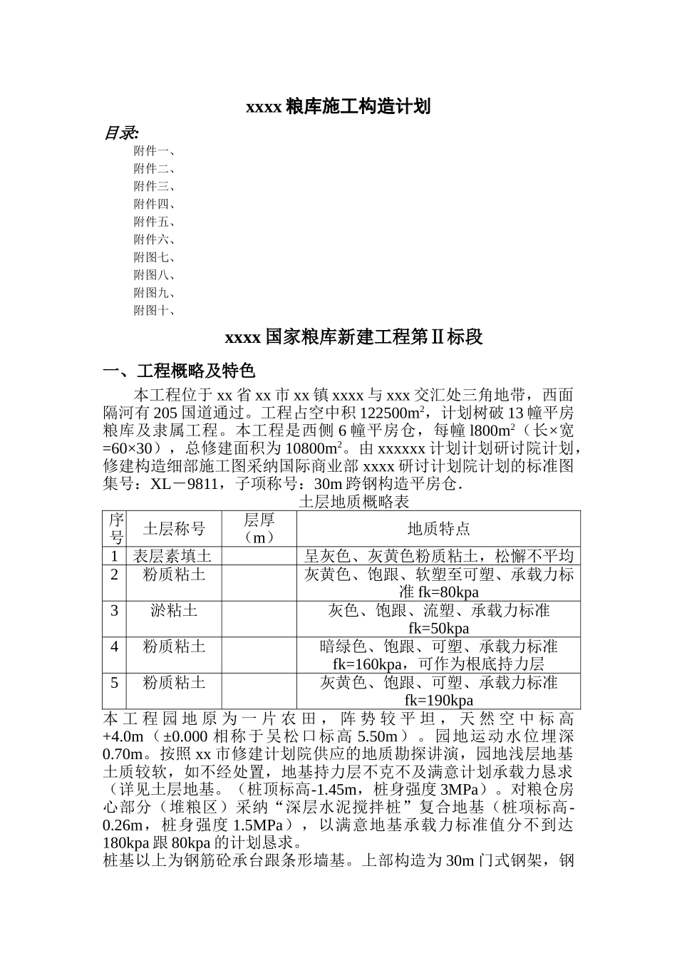 建筑行业xx国家粮库施工组织设计 _第1页