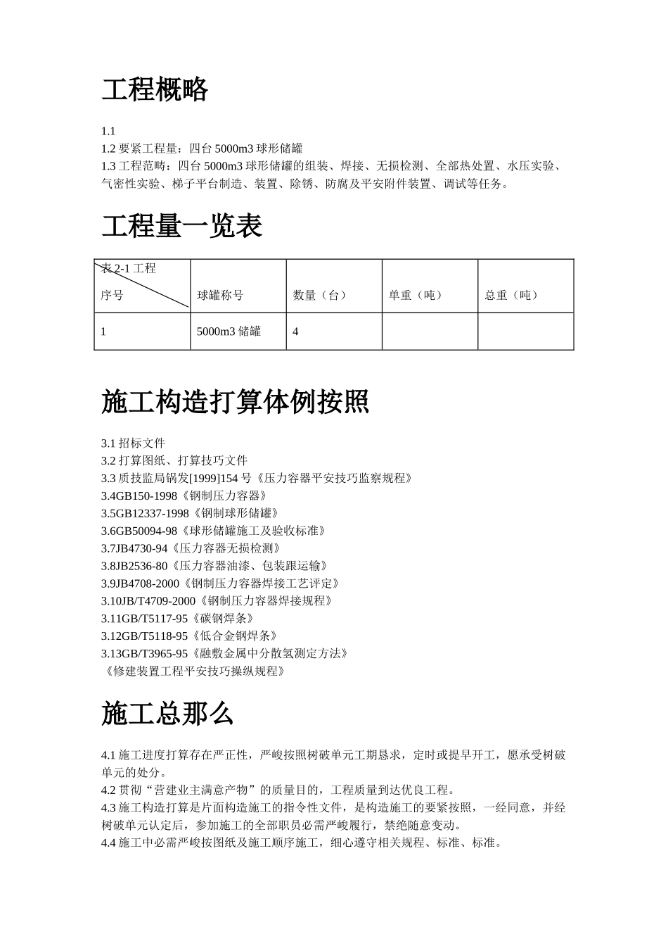 建筑行业5000m3球形储罐安装工程施工组织设计 _第2页