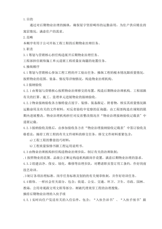 建筑行业21.5前期物业管理控制程序 