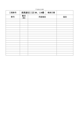 建筑行业10.1安全标志台帐 