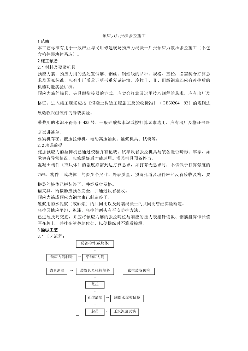 建筑行业034预应力后张法张拉施工 _第1页