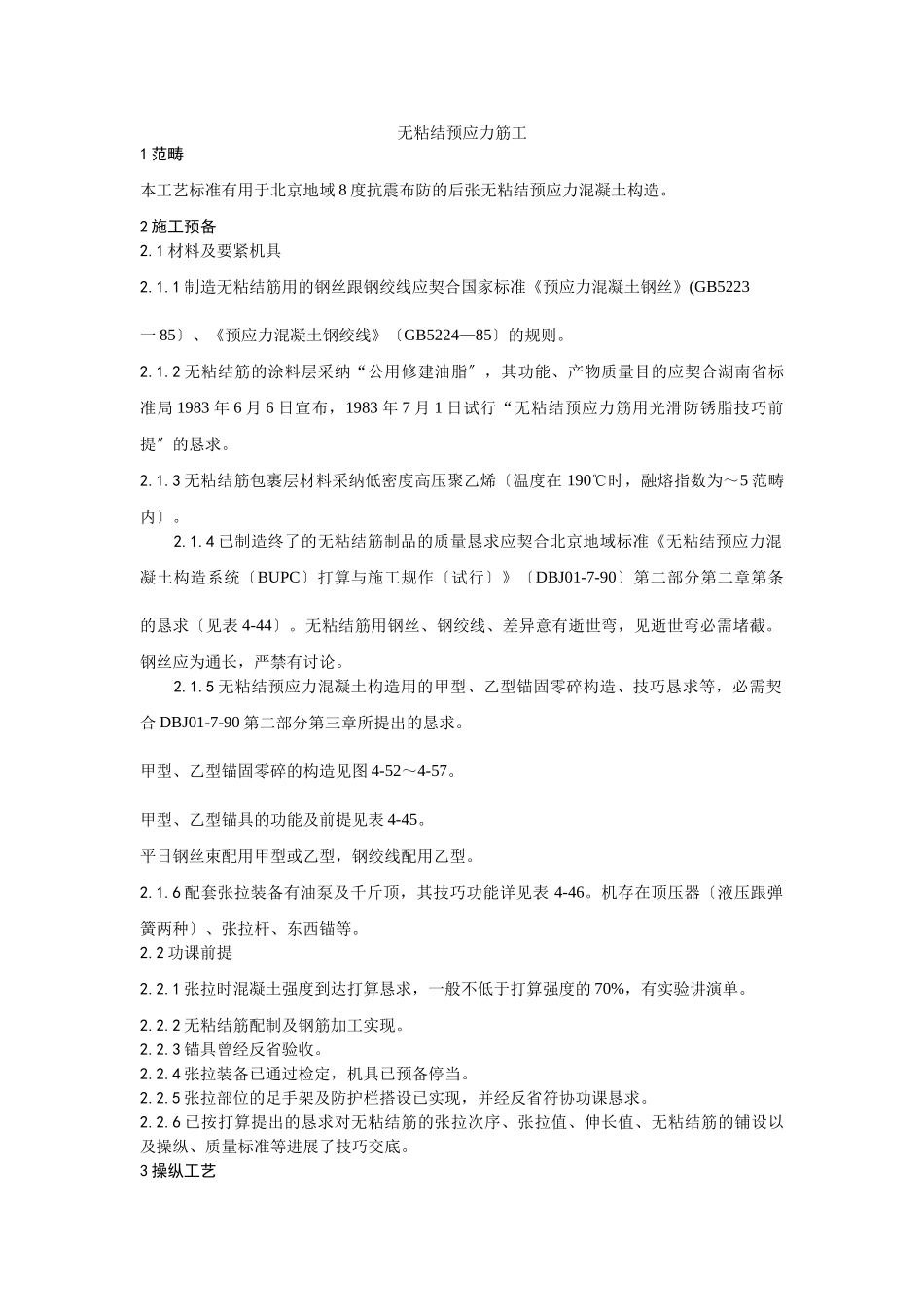 建筑行业035无粘结预应力筋工工艺 _第1页