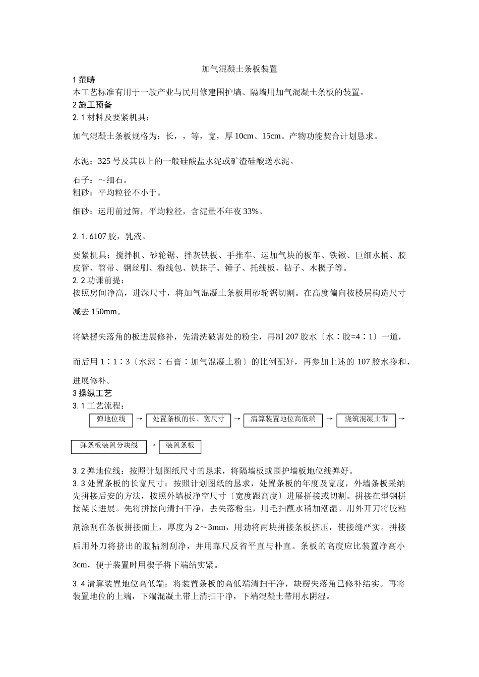 建筑行业033加气混凝土条板安装 _第1页