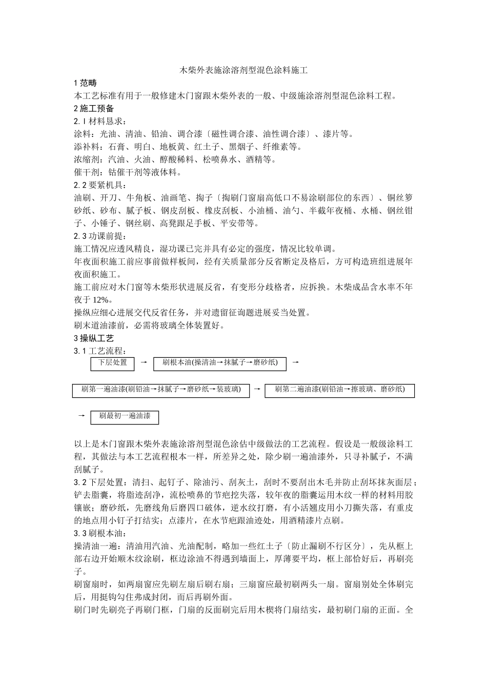 建筑行业028木材表面施涂溶剂型混色涂料施工 _第1页