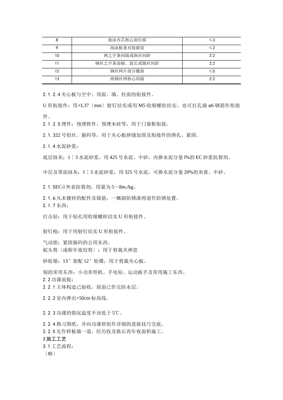 建筑行业018钢丝网架水泥夹心隔墙施工工艺 _第3页
