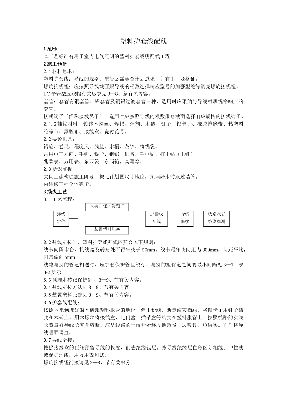建筑行业011塑料护套线配线 _第1页