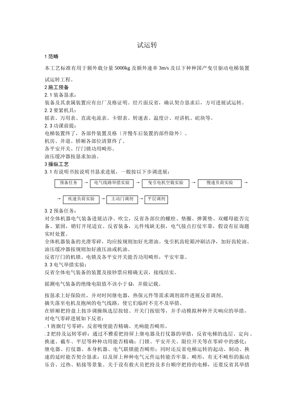 建筑行业010电梯试运行 _第1页